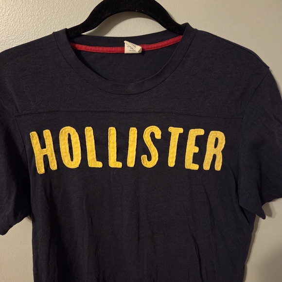 VTG Y2K Hollister T-Shirt Men Med California Blue Beach Spellout Surfer Crewneck - Picture 3 of 6
